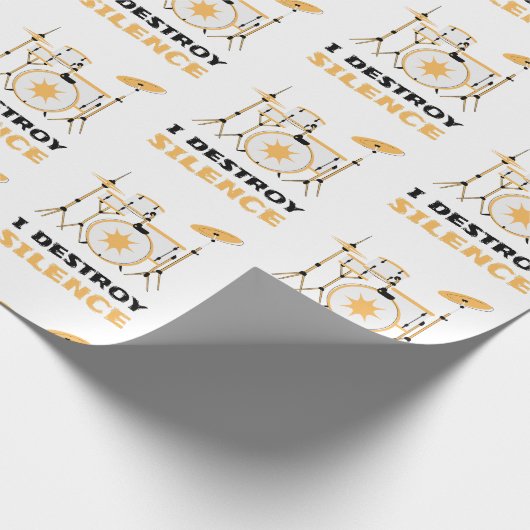 私は無音ドラマーをおもしろい破壊 ラッピングペーパー (角)