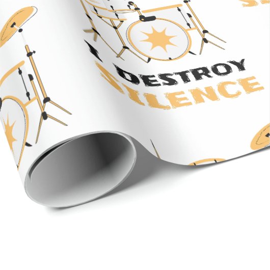 私は無音ドラマーをおもしろい破壊 ラッピングペーパー (ロールコーナー)