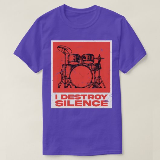 私は無音ドラマーを破壊する Tシャツ (デザイン正面)