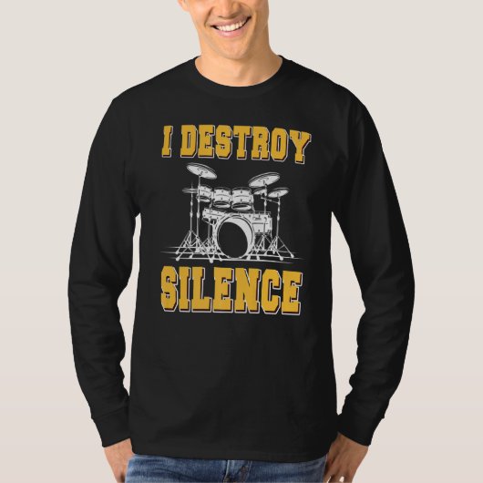 私は無音ドラムドラマーを破壊する Tシャツ (正面)