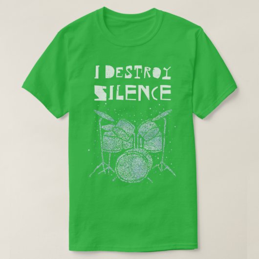 私は無音ドラムドラムセットを破壊 Tシャツ (デザイン正面)