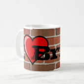 私は煉瓦を愛します コーヒーマグカップ (正面左)