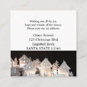 私は照らされたクリスマスの家を動かしました エンクロージャーカード (裏面)