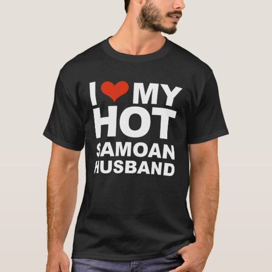 私は熱いサモアの夫の妻の結婚サモア大好き Tシャツ (正面)