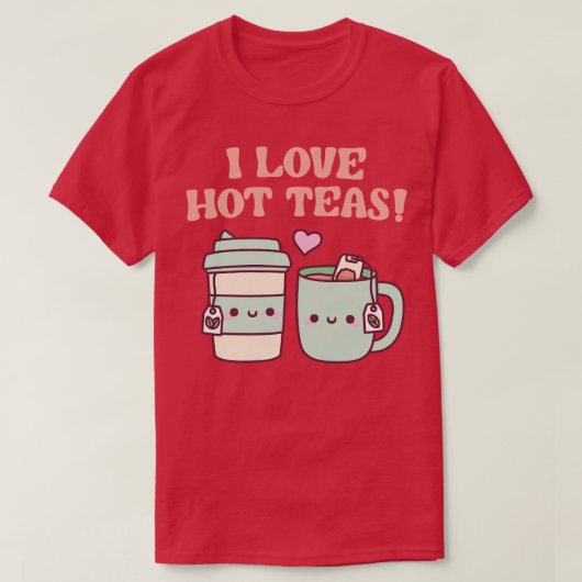 私は熱いティーズプンがおもしろい大好き Tシャツ (デザイン正面)