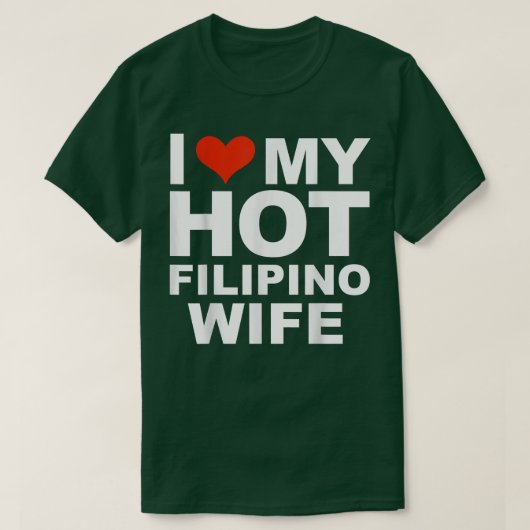 私は熱いフィリピン人妻の夫の結婚フィリピン人が大好き Tシャツ (デザイン正面)