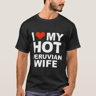 私は熱いペルーの妻の夫の結婚ペルーが大好き Tシャツ