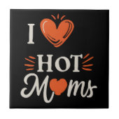 私は熱いママを愛Iハート熱いママ動揺してレトロ タイル (正面)