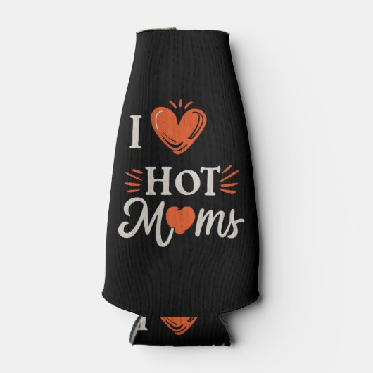私は熱いママを愛Iハート熱いママ動揺してレトロ ボトルクーラー (正面)