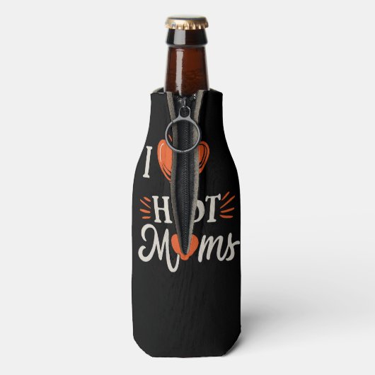 私は熱いママを愛Iハート熱いママ動揺してレトロ ボトルクーラー (ボトル裏面)