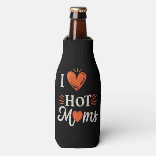 私は熱いママを愛Iハート熱いママ動揺してレトロ ボトルクーラー (ボトル正面)