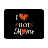私は熱いママを愛Iハート熱いママ動揺してレトロ マグネット (横)