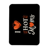 私は熱いママを愛Iハート熱いママ動揺してレトロ マグネット (縦)