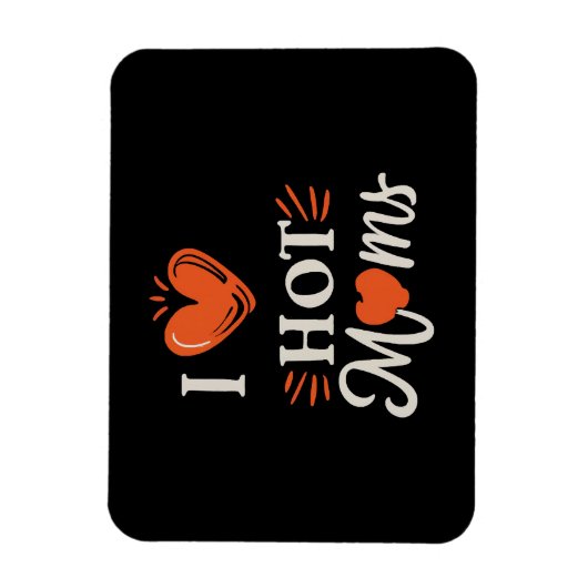 私は熱いママを愛Iハート熱いママ動揺してレトロ マグネット (縦)