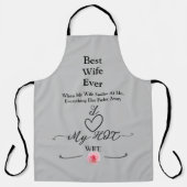 私は熱い妻を愛し最高のているパーソナライズされた エプロン (正面)