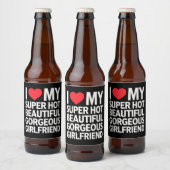 私は熱い美しいすごいゴージャスなガールフレンドが大好き ビールラベル (ボトル)