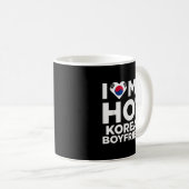 私は熱い韓国の彼氏かわいい韓国Naが大好き コーヒーマグカップ (正面右)