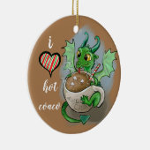 私は熱いCoacoのベビーのドラゴンのクリスマスのマグを愛します セラミックオーナメント (右)