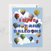 私は熱気球色の空数々の雲が大好き ポストカード (正面/裏面)