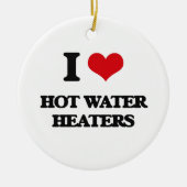 私は熱湯ヒーターを愛します セラミックオーナメント (正面)