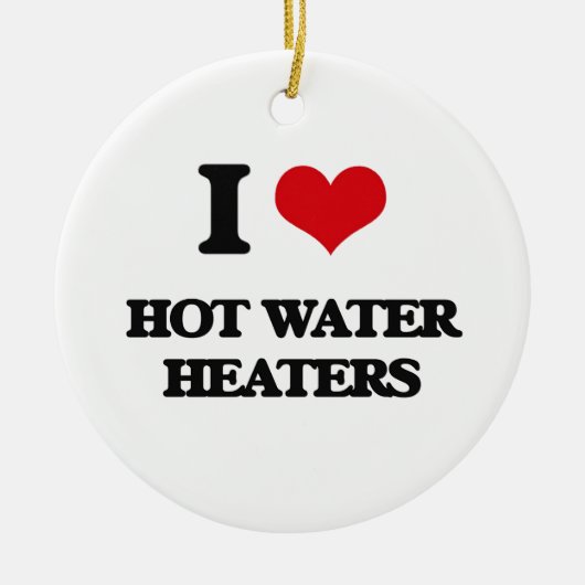 私は熱湯ヒーターを愛します セラミックオーナメント (正面)