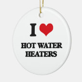私は熱湯ヒーターを愛します セラミックオーナメント (左)