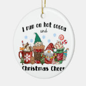 私は熱走いココアとクリスマス応援を食べている セラミックオーナメント (左)