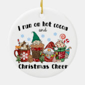 私は熱走いココアとクリスマス応援を食べている セラミックオーナメント (裏面)