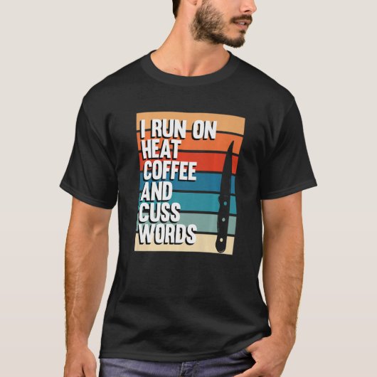 私は熱走とコーヒー鍛造の鍛造の鍛造鍛冶を行っている Tシャツ (正面)