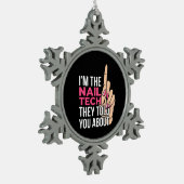 私は爪、 ネイル技術 スノーフレークピューターオーナメント (左)