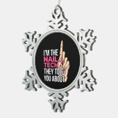 私は爪、 ネイル技術 スノーフレークピューターオーナメント (右)