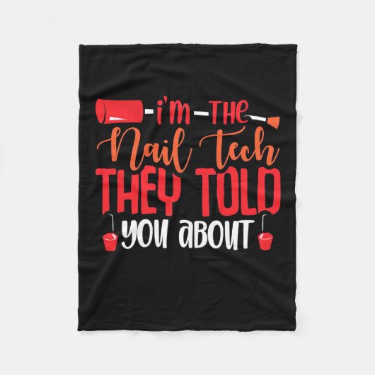 私は爪、 ネイル技術 フリースブランケット (正面)