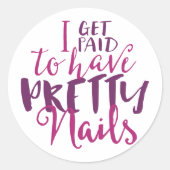 私は爪、 ネイル20シールを持ってかわいらし給料を受け取る ラウンドシール (正面)