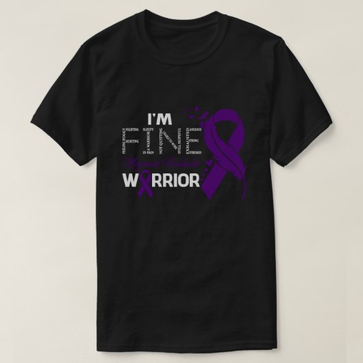 私は片頭痛素晴らし戦士認識度フェース Tシャツ (デザイン正面)
