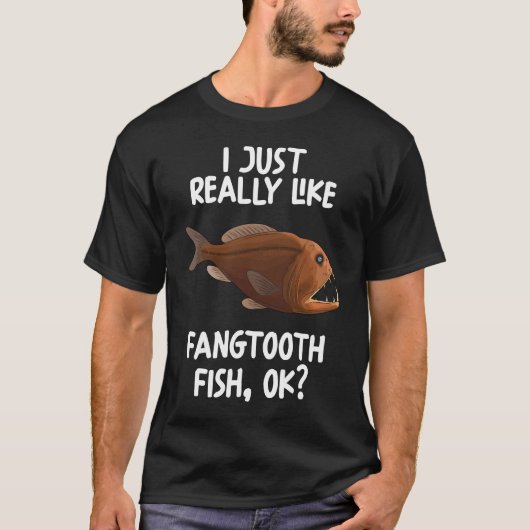 私は牙の魚が本当に好き Tシャツ (正面)