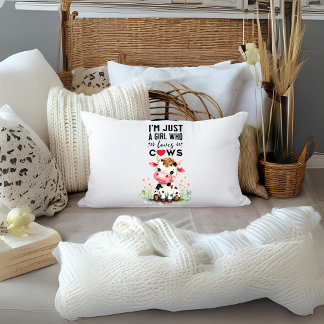 私は牛が大好きな女の子にすぎない ランバークッション