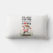 私は牛が大好きな女の子にすぎない ランバークッション (裏面)