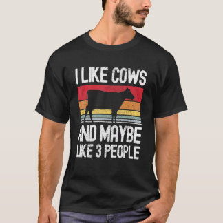 私は牛が好きで、多分3人が好きだ Tシャツ