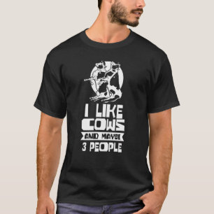私は牛が好きで、多分3人の動物は牛農場 Tシャツ