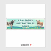 私は牛に気を取られおもしろいやすい シール (シート)