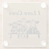 私は牛のガラスのコースターが大好き ガラスコースター (裏面)