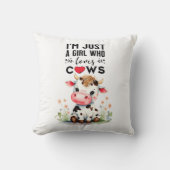 私は牛を愛する女の子だけ41センチx 41センチ クッション (正面)