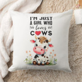 私は牛を愛する女の子だけ51センチx 51センチ クッション (ブランケット)