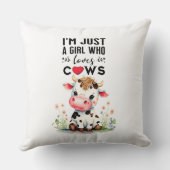 私は牛を愛する女の子だけ51センチx 51センチ クッション (裏面)