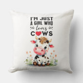 私は牛を愛する女の子だけ51センチx 51センチ クッション (正面)