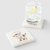 私は牛アートThunder_Cove ストーンコースター (横)