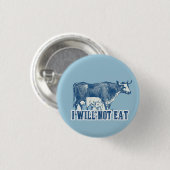 私は牛バッジを食べません 缶バッジ (正面&裏面)