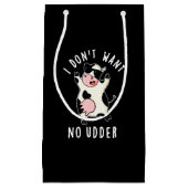 私は牛パンおもしろいダークBGを望まない スモールペーパーバッグ (正面)