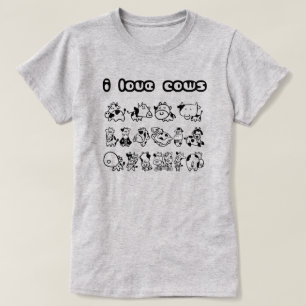 私は牛フード付きスウェットシャツを愛します Tシャツ