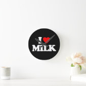 私は牛乳が大好きだ ラウンド壁時計 (ホーム)